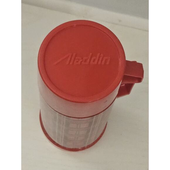 Vintage Stanley Aladdin Red Vacuum Bottle Thermos Quart Made‎ In USA - Picture 4 of 10
